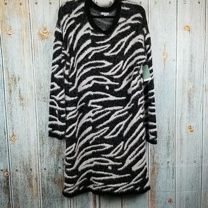 Jacquard Faux Fur Sweater Dress. Super soft and luxurious to touch.